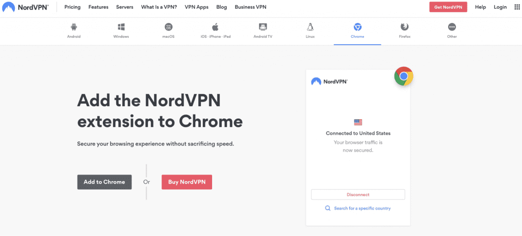 NordVPN Chrome extension