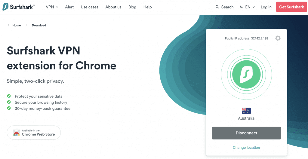 Surfshark VPN extension for Chrome - best vpn for chrome