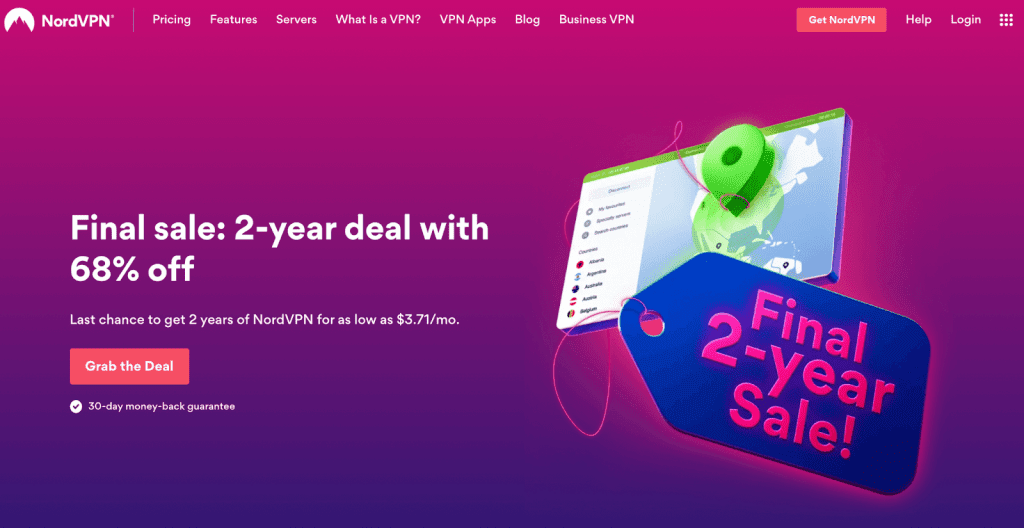 NordVPN onsale 68% off