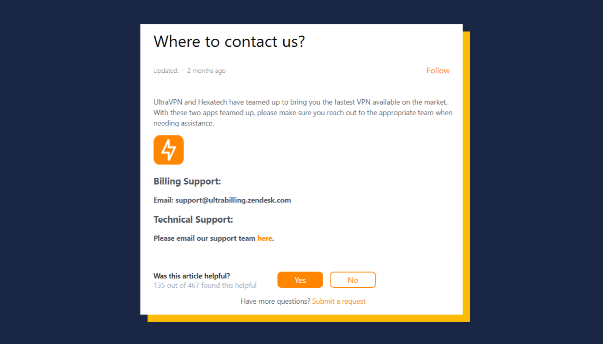 UltraVPN customer support options