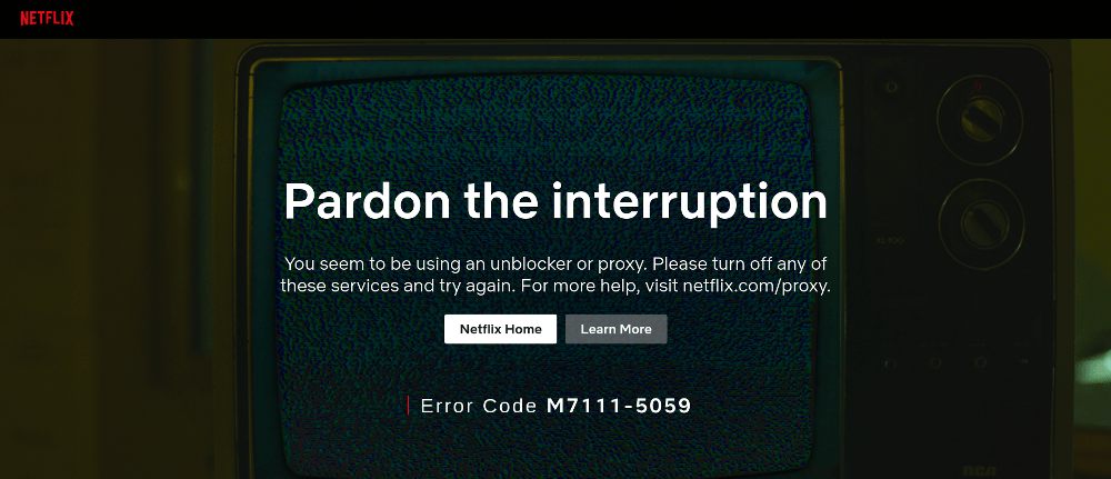 Netflix error page