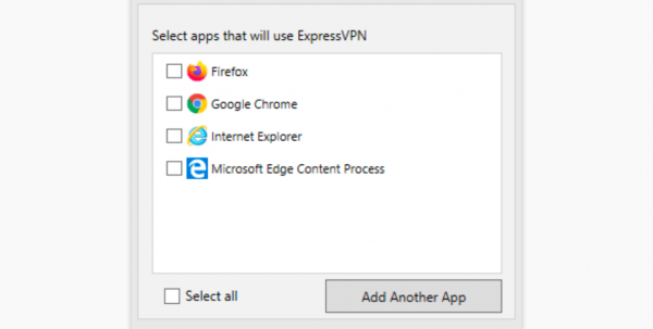 ExpressVPN App Selection Box