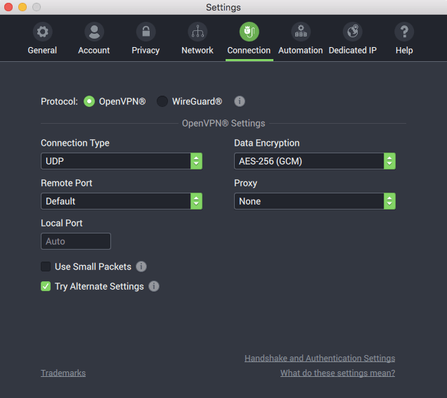 Private Internet Access security protocols